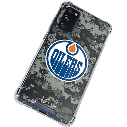 NHL Edmonton Oilers Camo Galaxy S20 FE Clear Case