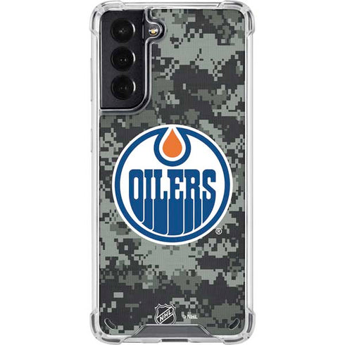 NHL Edmonton Oilers Camo Galaxy S21 5G Clear Case