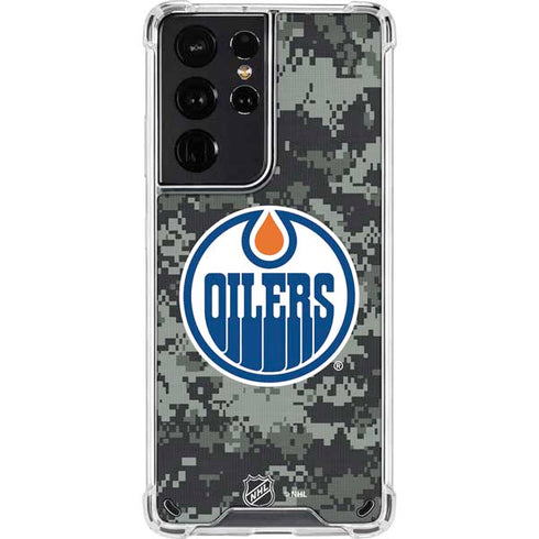 NHL Edmonton Oilers Camo Galaxy S21 Ultra 5G Clear Case