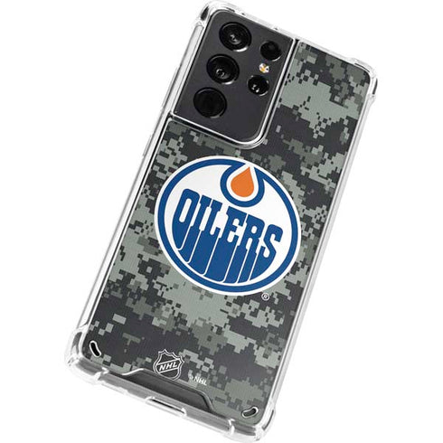 NHL Edmonton Oilers Camo Galaxy S21 Ultra 5G Clear Case