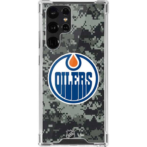 NHL Edmonton Oilers Camo Galaxy S22 Ultra Clear Case