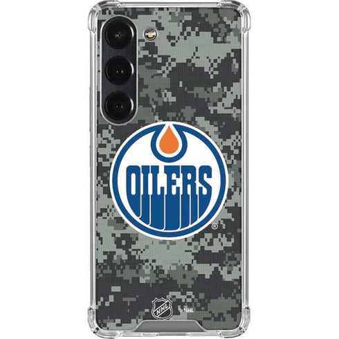 NHL Edmonton Oilers Camo Galaxy S23 Clear Case