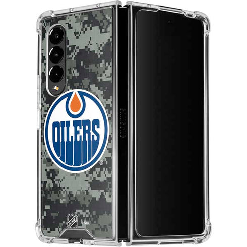 NHL Edmonton Oilers Camo Galaxy Z Fold4 5G Clear Case