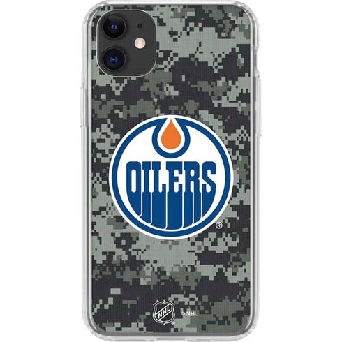 NHL Edmonton Oilers Camo iPhone 11 Clear Case
