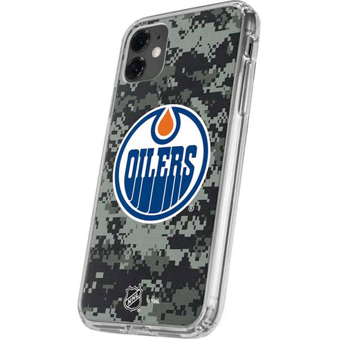 NHL Edmonton Oilers Camo iPhone 11 Clear Case