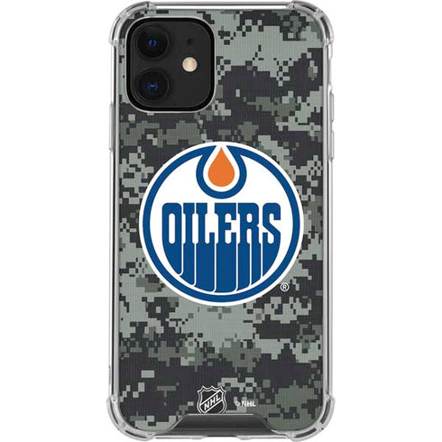 NHL Edmonton Oilers Camo iPhone 12 Clear Case