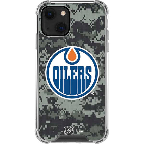 NHL Edmonton Oilers Camo iPhone 13 Mini Clear Case