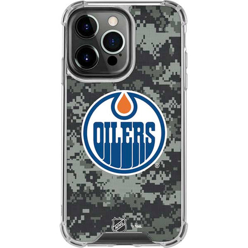 NHL Edmonton Oilers Camo iPhone 13 Pro Clear Case