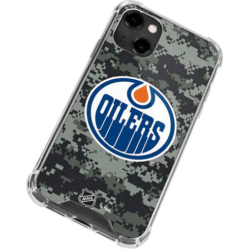 NHL Edmonton Oilers Camo iPhone 14 Clear Case