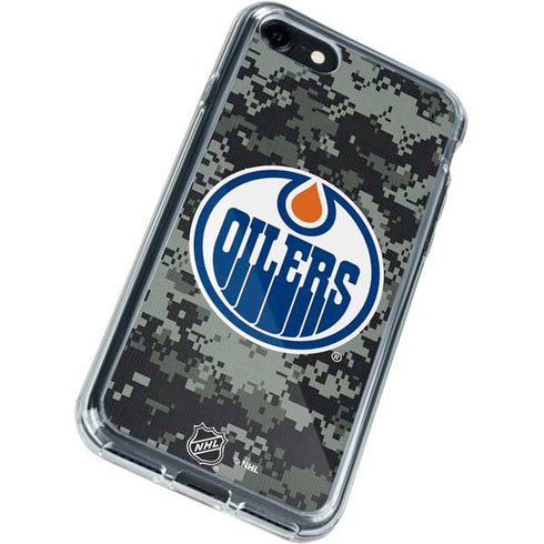 NHL Edmonton Oilers Camo iPhone SE (2nd & 3rd Gen) Clear Case