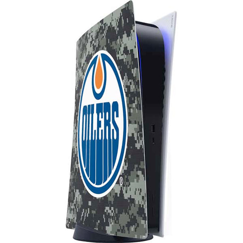 NHL Edmonton Oilers Camo PS5 Digital Edition Console Skin