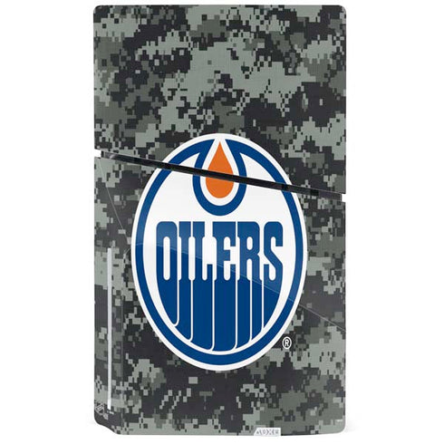 NHL Edmonton Oilers Camo PS5 Slim Disk Console Skin