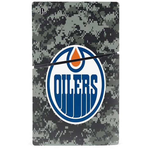 NHL Edmonton Oilers Camo PS5 Slim Digital Edition Bundle Skin