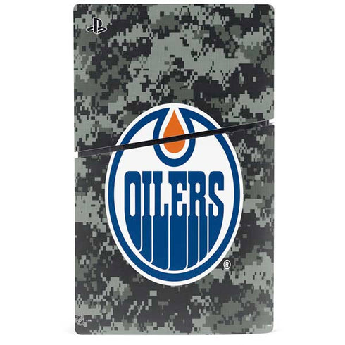 NHL Edmonton Oilers Camo PS5 Slim Digital Edition Console Skin