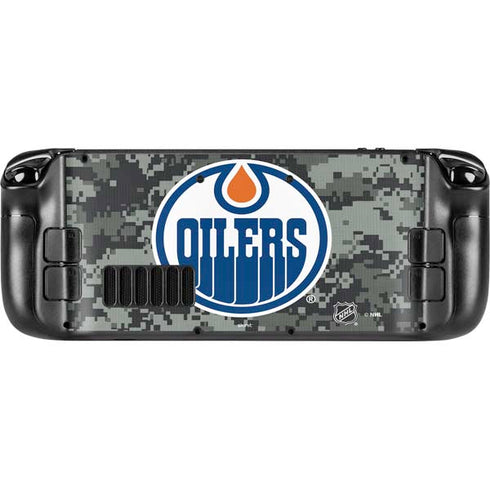 NHL Edmonton Oilers Camo Steam Deck Handheld Gaming Computer Skin