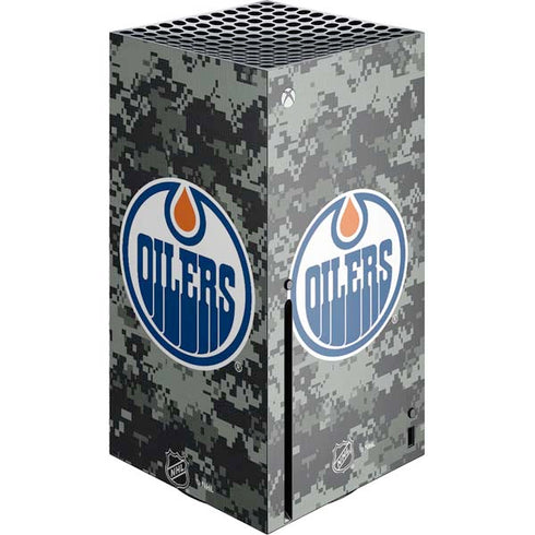 NHL Edmonton Oilers Camo Xbox Series X Console Skin