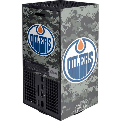 NHL Edmonton Oilers Camo Xbox Series X Console Skin