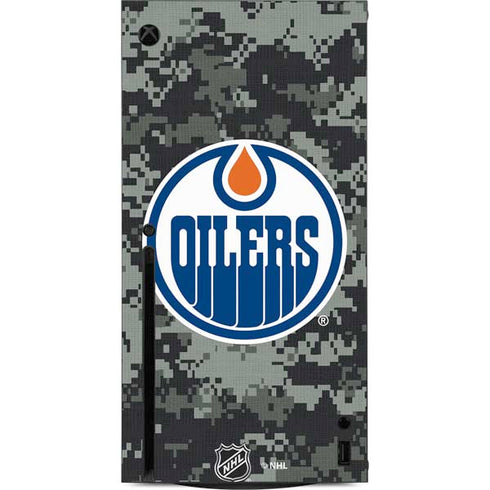 NHL Edmonton Oilers Camo Xbox Series X Console Skin