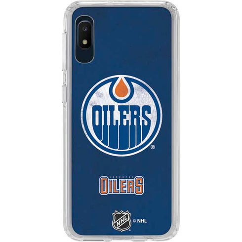 NHL Edmonton Oilers Distressed Galaxy A10e Clear Case