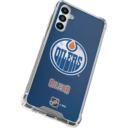 NHL Edmonton Oilers Distressed Galaxy A15 5G Clear Case