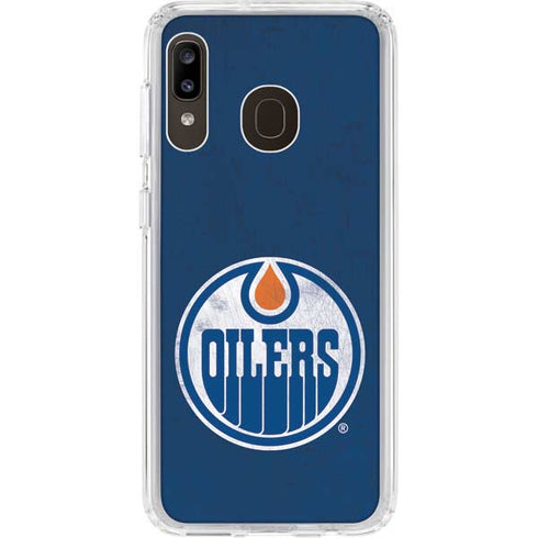 NHL Edmonton Oilers Distressed Galaxy A20 Clear Case