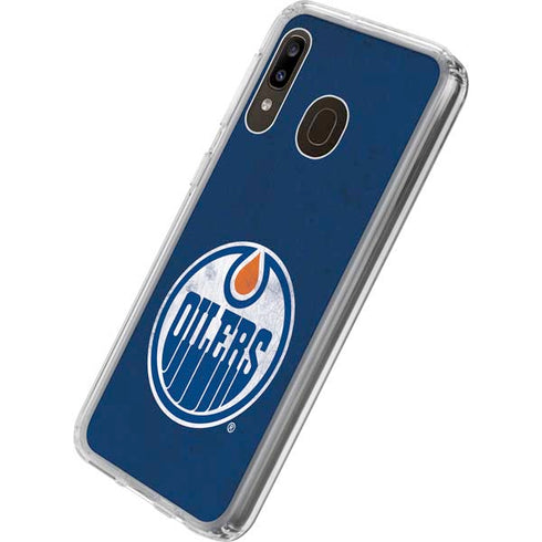 NHL Edmonton Oilers Distressed Galaxy A20 Clear Case