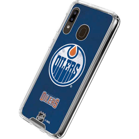 NHL Edmonton Oilers Distressed Galaxy A30 Clear Case