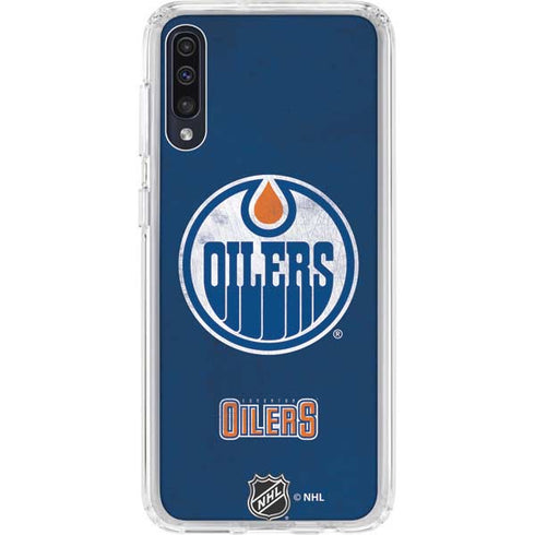 NHL Edmonton Oilers Distressed Galaxy A50 Clear Case