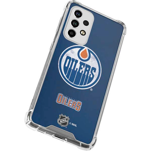 NHL Edmonton Oilers Distressed Galaxy A53 5G Clear Case