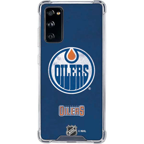 NHL Edmonton Oilers Distressed Galaxy S20 FE Clear Case