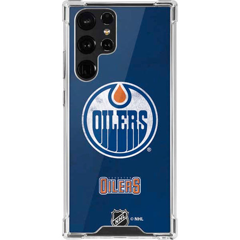 NHL Edmonton Oilers Distressed Galaxy S22 Ultra Clear Case