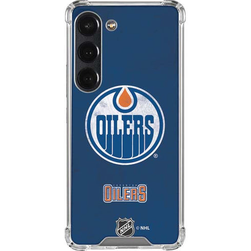 NHL Edmonton Oilers Distressed Galaxy S23 Clear Case