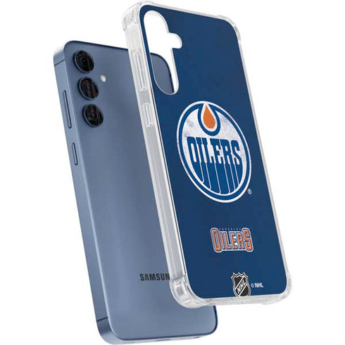 NHL Edmonton Oilers Distressed Galaxy S24 Clear Case