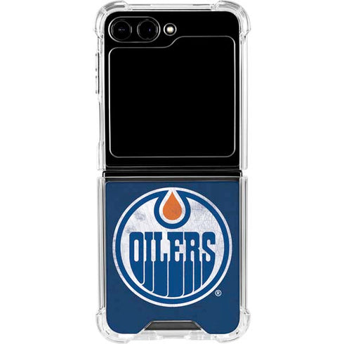NHL Edmonton Oilers Distressed Galaxy Z Flip5 5G Clear Case