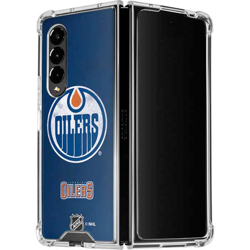NHL Edmonton Oilers Distressed Galaxy Z Fold4 5G Clear Case