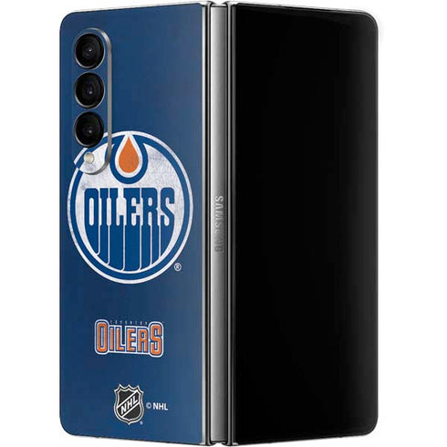 NHL Edmonton Oilers Distressed Galaxy Z Fold4 5G Skin