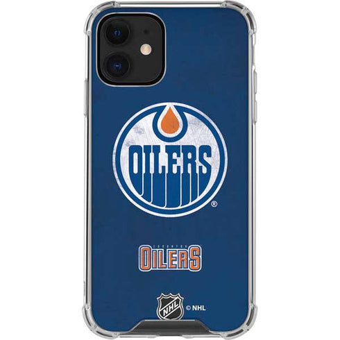 NHL Edmonton Oilers Distressed iPhone 12 Mini Clear Case