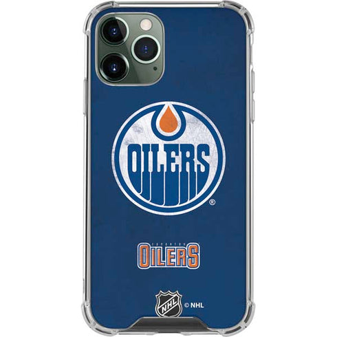 NHL Edmonton Oilers Distressed iPhone 12 Pro Max Clear Case