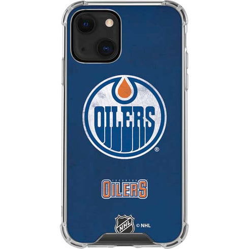 NHL Edmonton Oilers Distressed iPhone 13 Clear Case