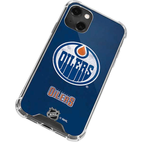 NHL Edmonton Oilers Distressed iPhone 13 Mini Clear Case