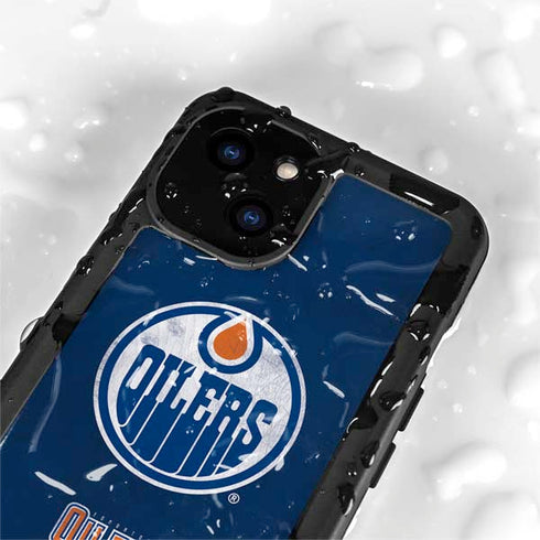NHL Edmonton Oilers Distressed iPhone 13 Mini Waterproof Case