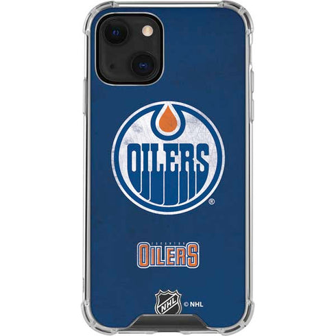 NHL Edmonton Oilers Distressed iPhone 14 Plus Clear Case