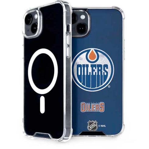 NHL Edmonton Oilers Distressed iPhone 15 Plus MagSafe Case