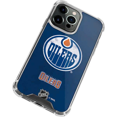 NHL Edmonton Oilers Distressed iPhone 14 Pro Clear Case