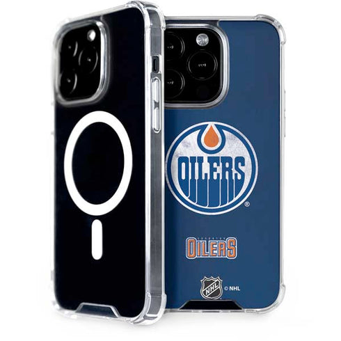 NHL Edmonton Oilers Distressed iPhone 15 Pro MagSafe Case