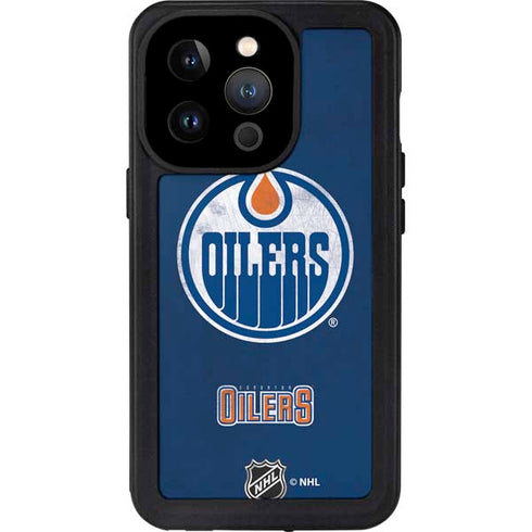 NHL Edmonton Oilers Distressed iPhone 14 Pro Waterproof Case