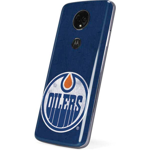 NHL Edmonton Oilers Distressed Moto E5 Plus Skin