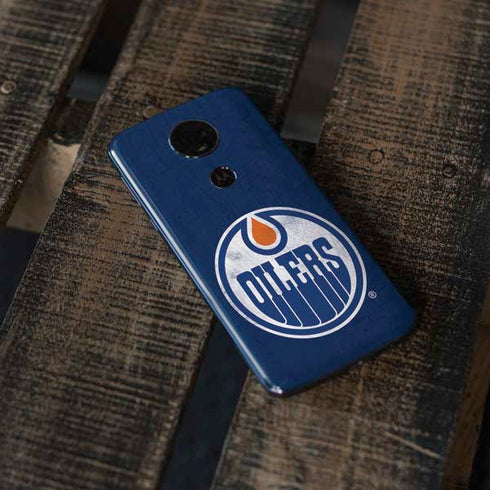 NHL Edmonton Oilers Distressed Moto E5 Plus Skin