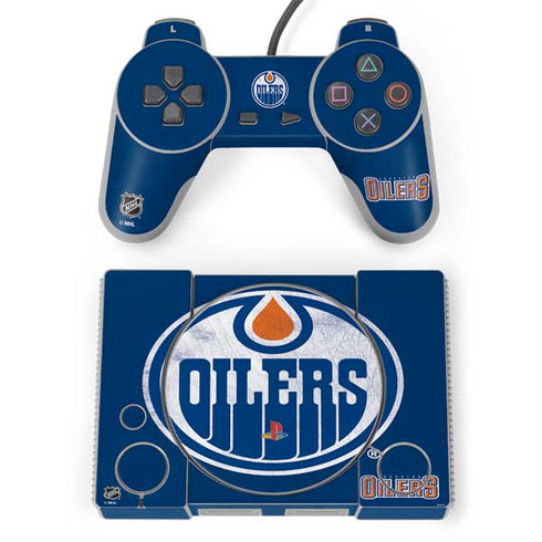 NHL Edmonton Oilers Distressed PlayStation Classic Bundle Skin