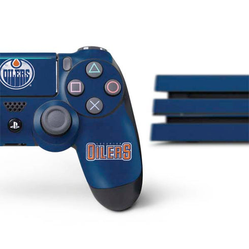NHL Edmonton Oilers Distressed PS4 Pro Bundle Skin